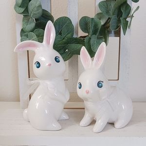 2 Spring Ceramic Bunnies